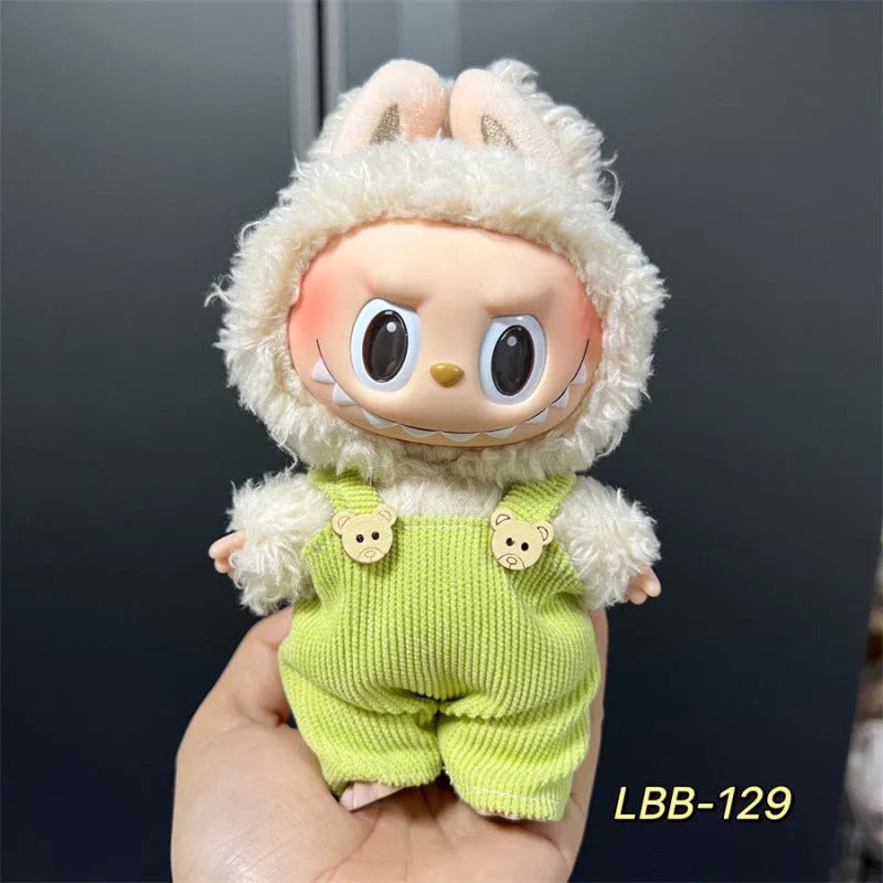 Plastic doll costume for a 17cm tall vinyl fashion figurine on a white background.