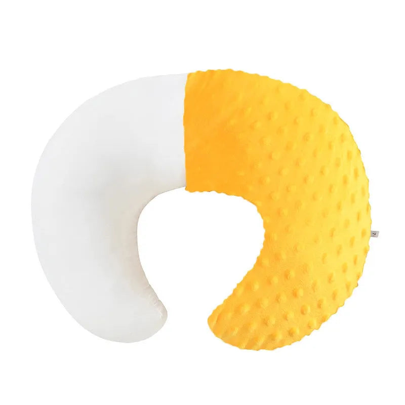 Nursing pillow in pink, yellow, grey or light blue colour with polyester fibre filling