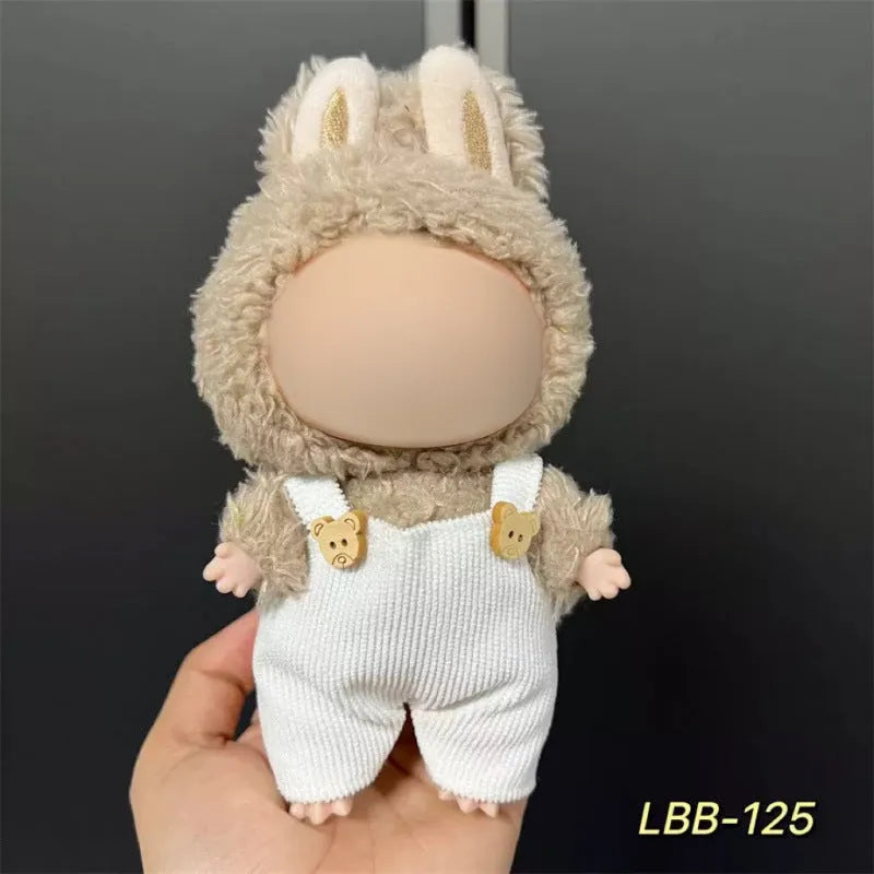 Plastic doll costume for a 17cm tall vinyl fashion figurine on a white background.