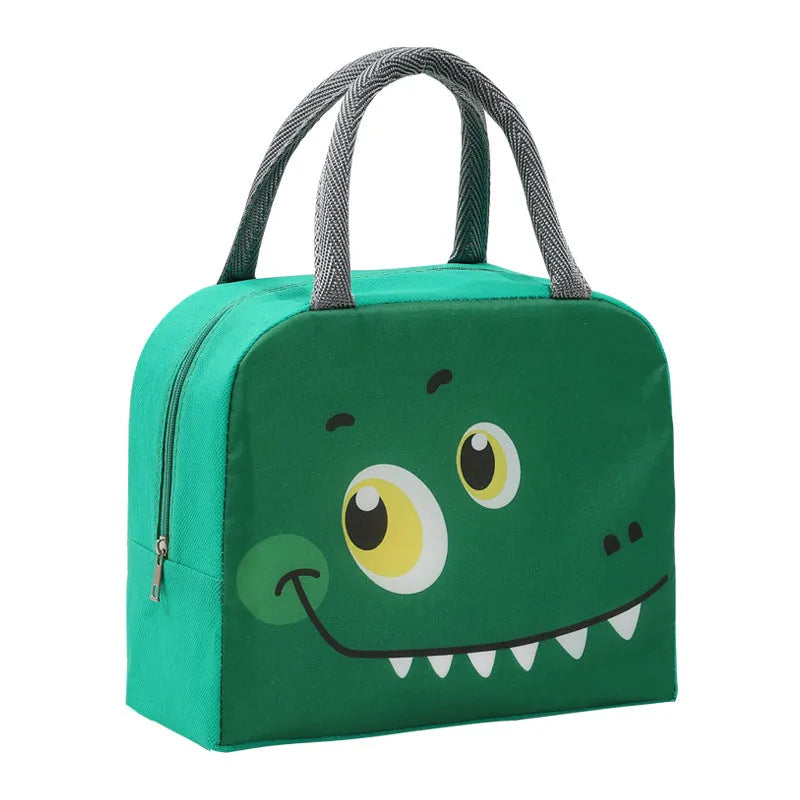 Cartoon insulated lunch box bag with thick aluminium foil lining and Oxford cloth exterior in one of seven character designs.