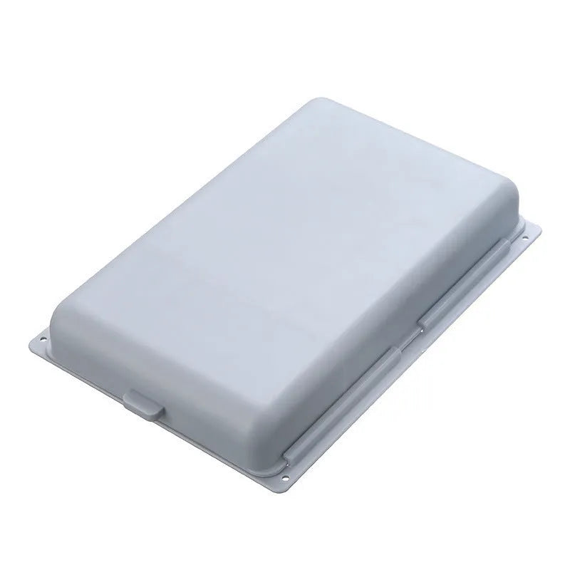 Adhesive plastic storage drawer with lid and internal grid divider for under-desk organisation