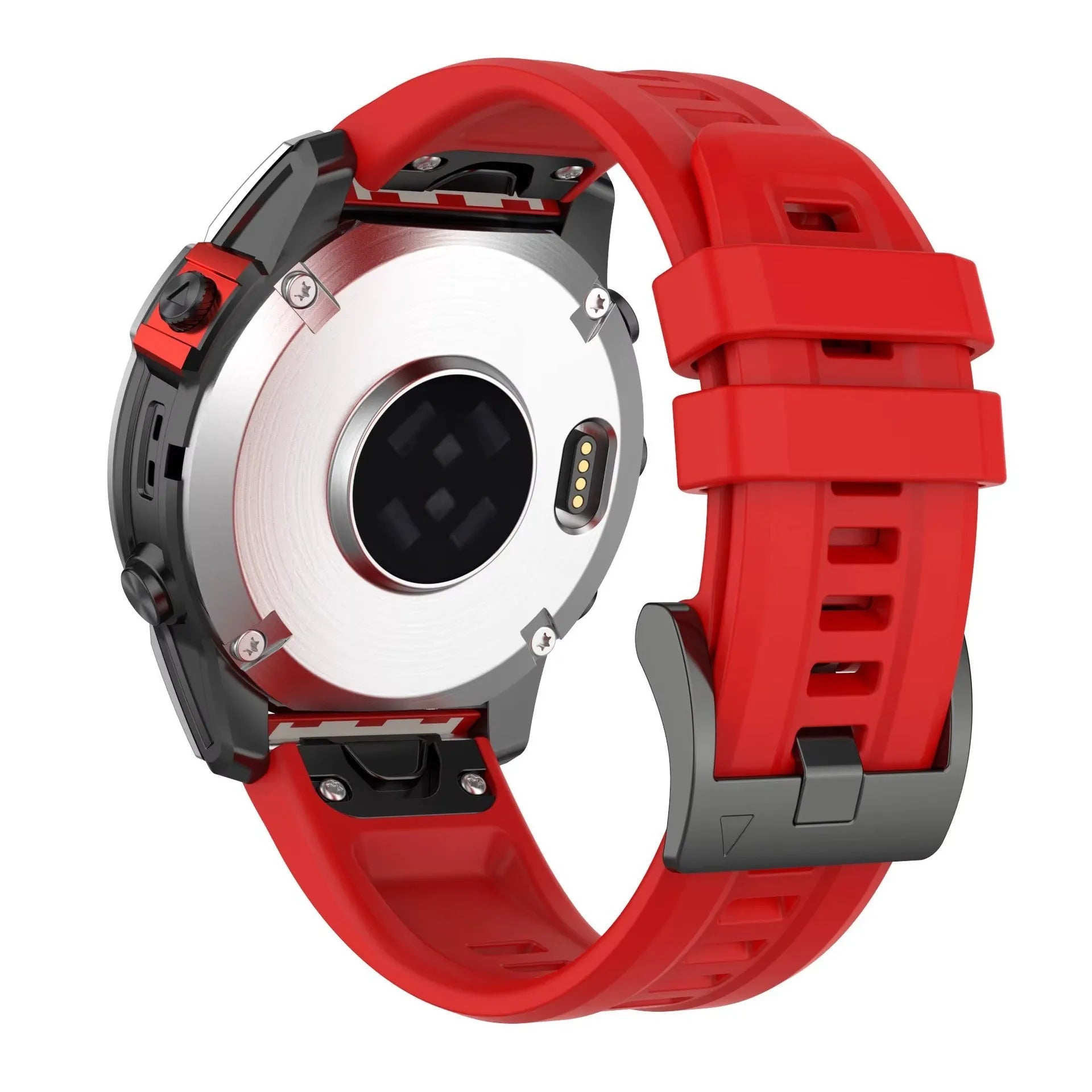 Jiaming Fenix7 silicone quick release watchband shown in multiple colours on a grey background.