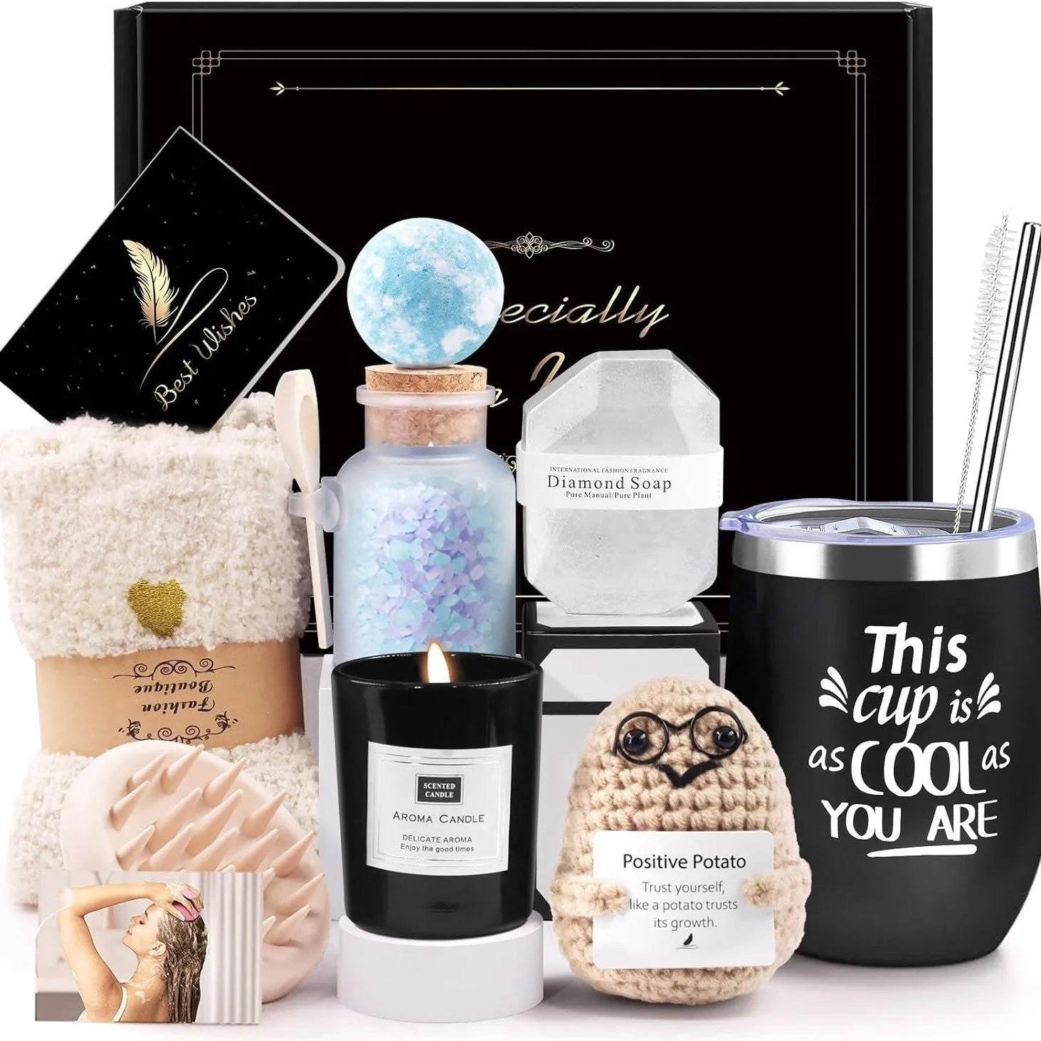 Soy wax aromatherapy candle bath gift set in modern simplicity style with multiple colour options