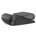 Triangular high density sponge cushion with embroidery, 68x33x25cm, in red, grey, black, lake blue or peach