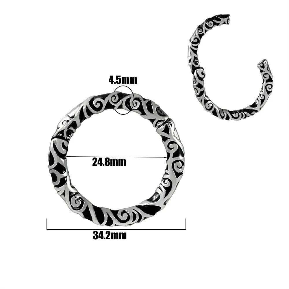 Stainless steel fashion earrings with totem pattern design in electroplated colours