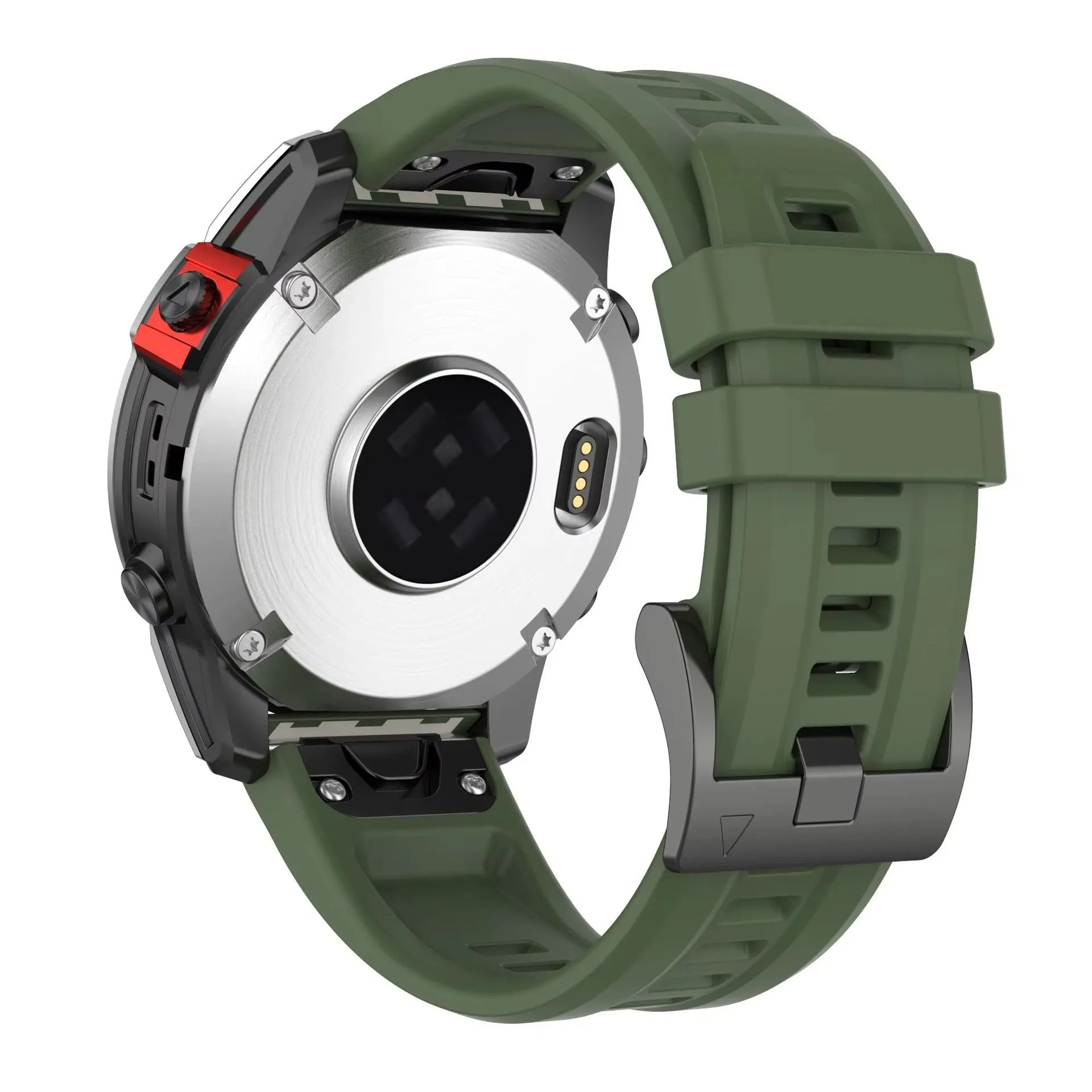 Jiaming Fenix7 silicone quick release watchband shown in multiple colours on a grey background.