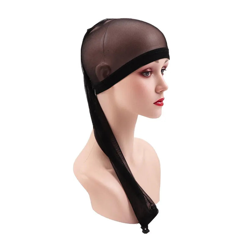 Mesh wig cap in various colours with oversleeve design for wig foundation