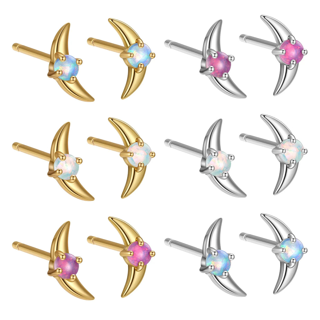 925 silver geometric women's earrings with stone accents in gold or platinum tone finishes
