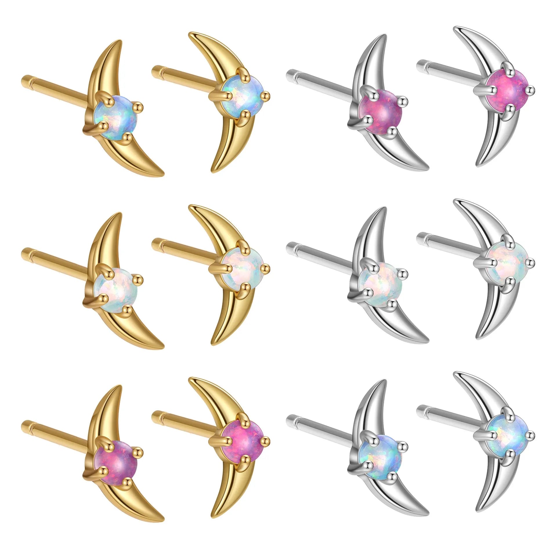 925 silver geometric women's earrings with stone accents in gold or platinum tone finishes