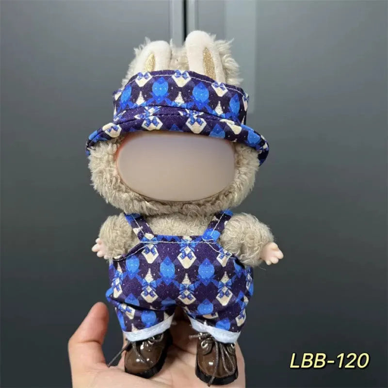 Plastic doll costume for a 17cm tall vinyl fashion figurine on a white background.