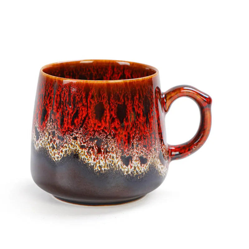 Creative large-capacity retro style water cup and coffee mug, 8.5cm tall