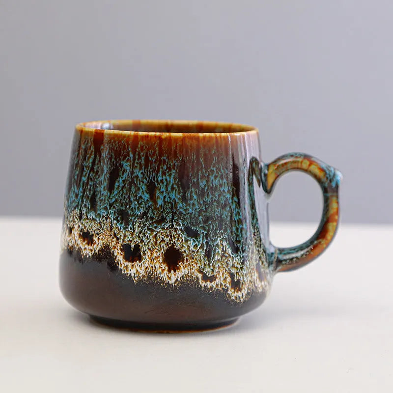 Creative large-capacity retro style water cup and coffee mug, 8.5cm tall
