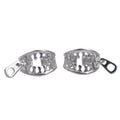 Copper geometric zipper ear clips with linear design and bone clip fastening in colour ES862