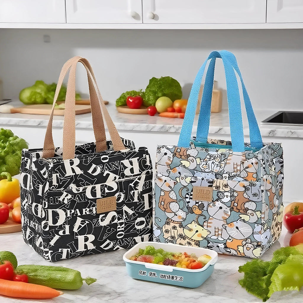 Women's printed canvas shoulder bag with aluminium frame in horizontal square shape