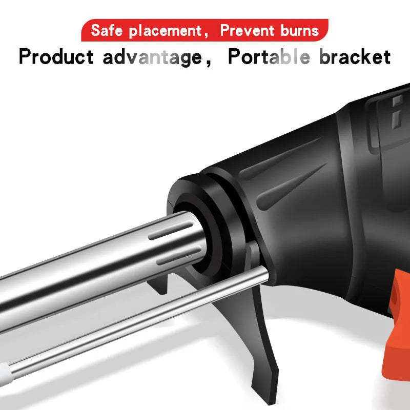 G102 black soldering gun kit with light showing three models with different plug specifications