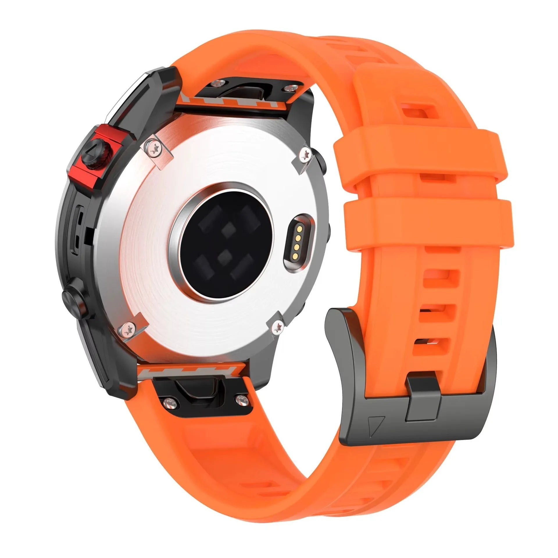 Jiaming Fenix7 silicone quick release watchband shown in multiple colours on a grey background.