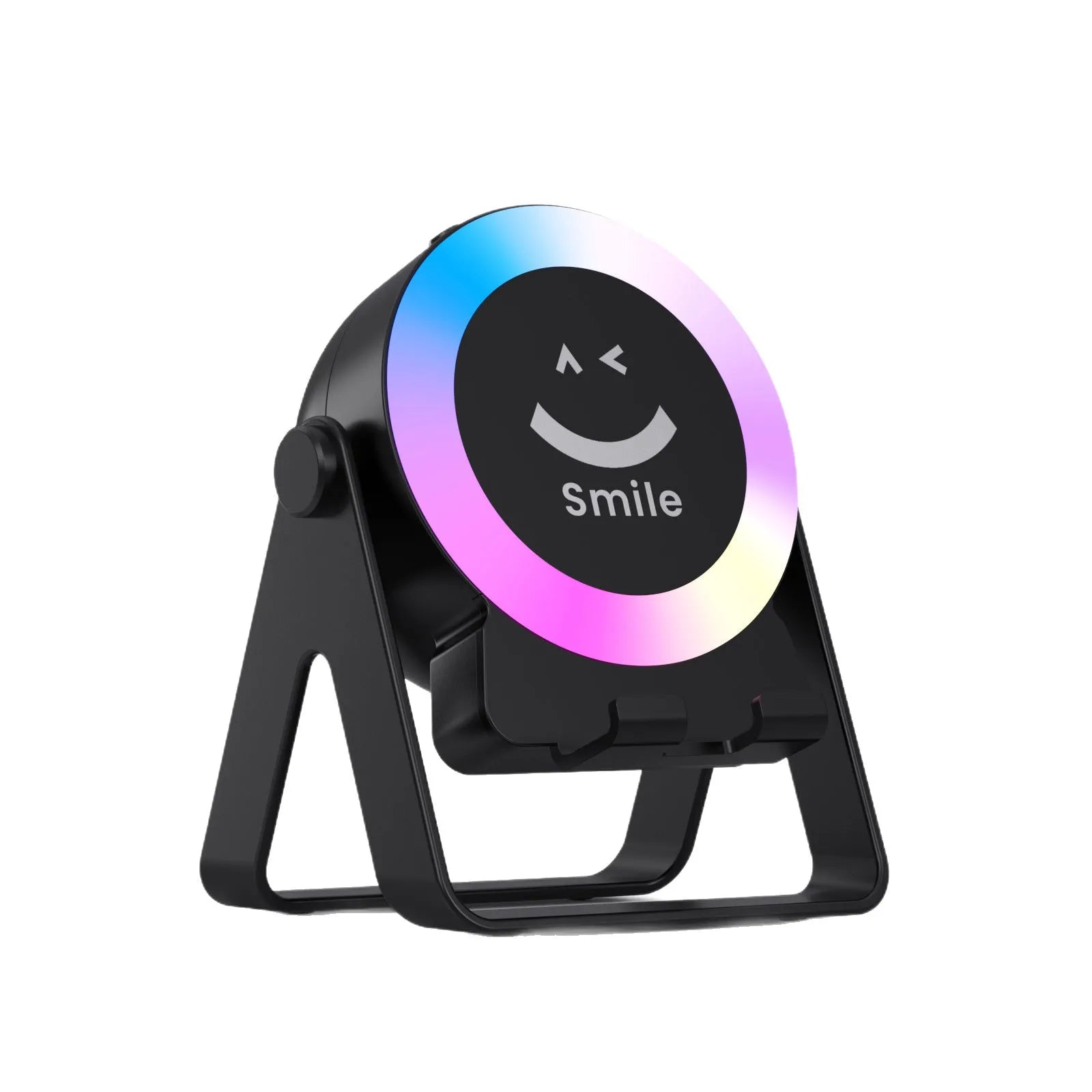 Black and white induction bracket Bluetooth speaker with LED lighting and waterproof rating