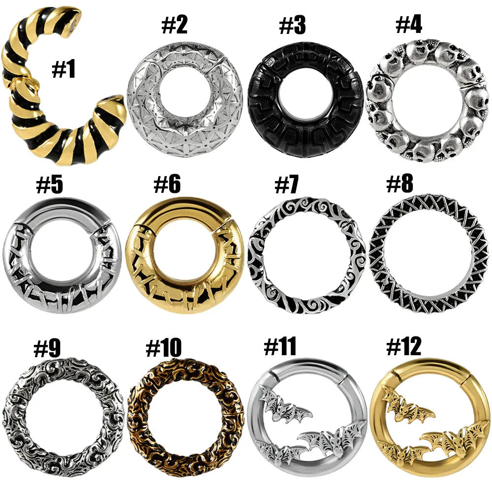 Stainless steel fashion earrings with totem pattern design in electroplated colours