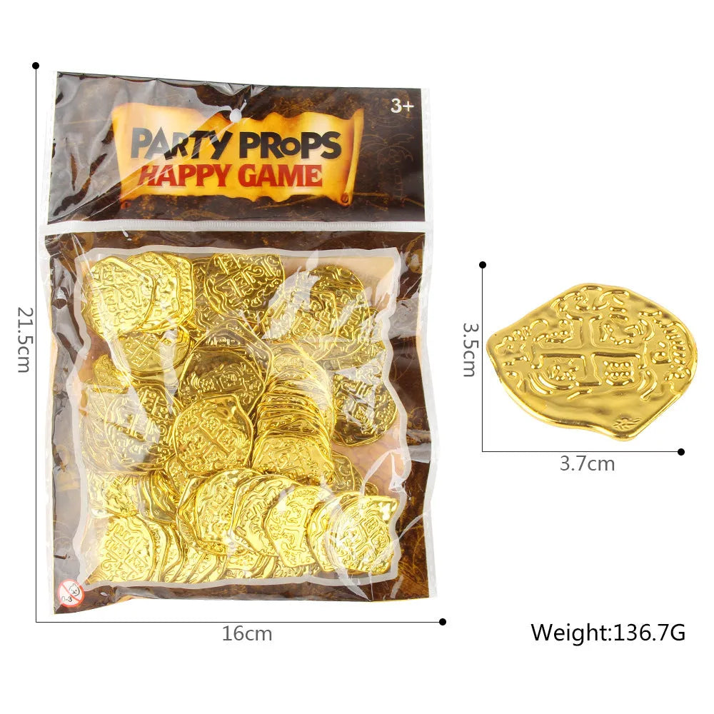 Plastic Roman coin replicas with electroplated bronze, gold or silver finish, 100 pieces per set