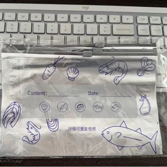 Aluminium foil sealed storage bags in three sizes for food preservation