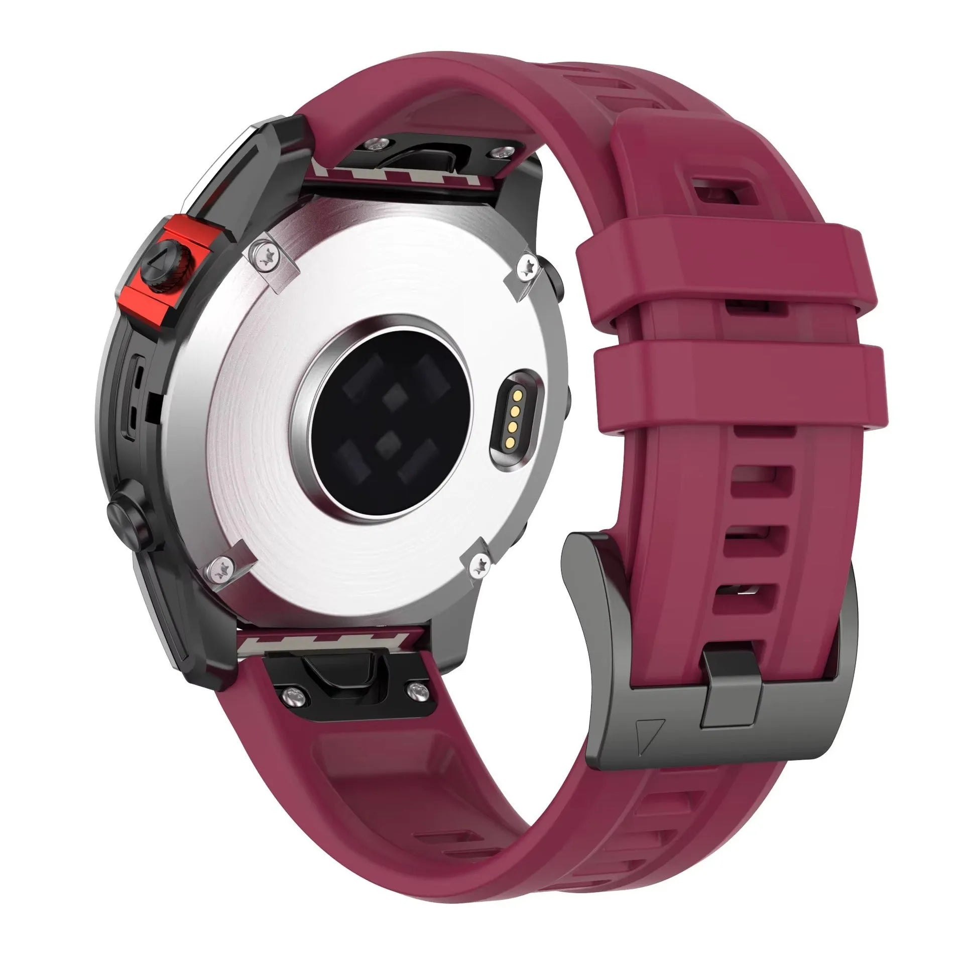 Jiaming Fenix7 silicone quick release watchband shown in multiple colours on a grey background.