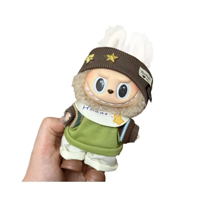 Plastic doll costume for a 17cm tall vinyl fashion figurine on a white background.