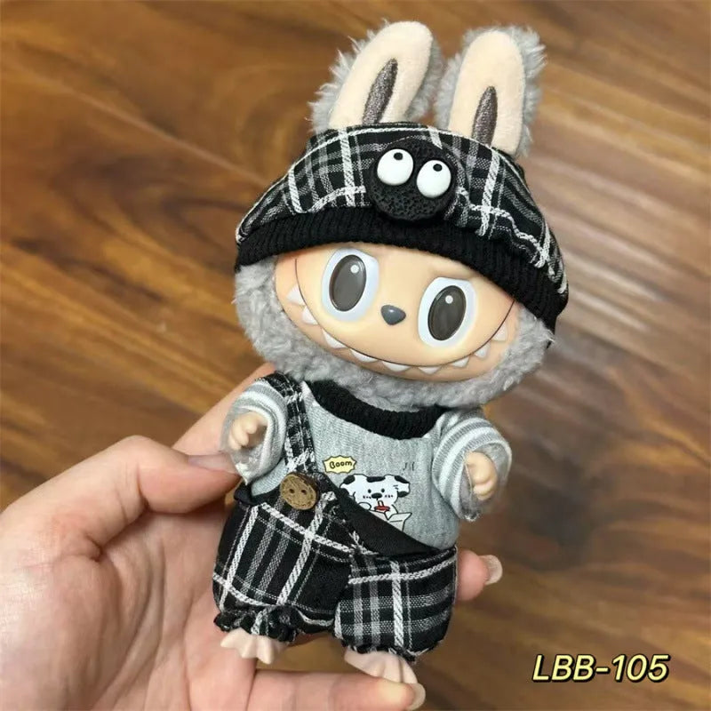 Plastic doll costume for a 17cm tall vinyl fashion figurine on a white background.