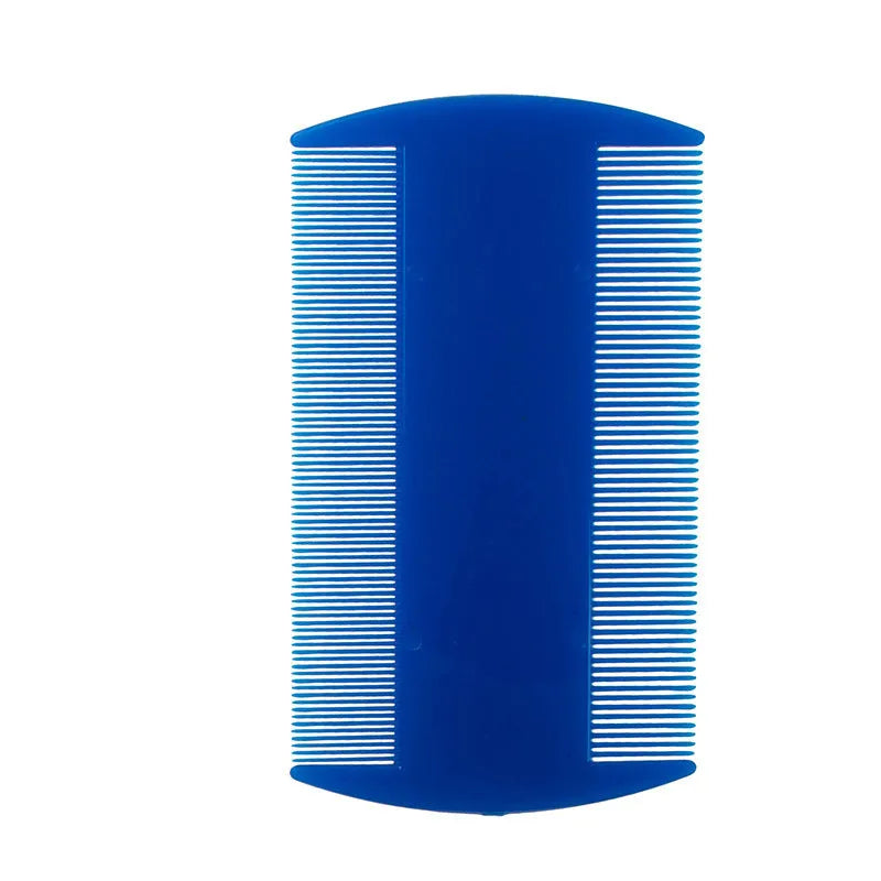 Double-edged fine tooth plastic comb for pet grooming and human lice removal in various colours
