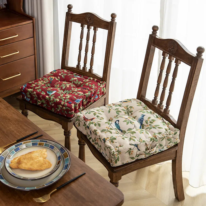 American dining chair back cushion 40×40×8cm thick with plant pattern