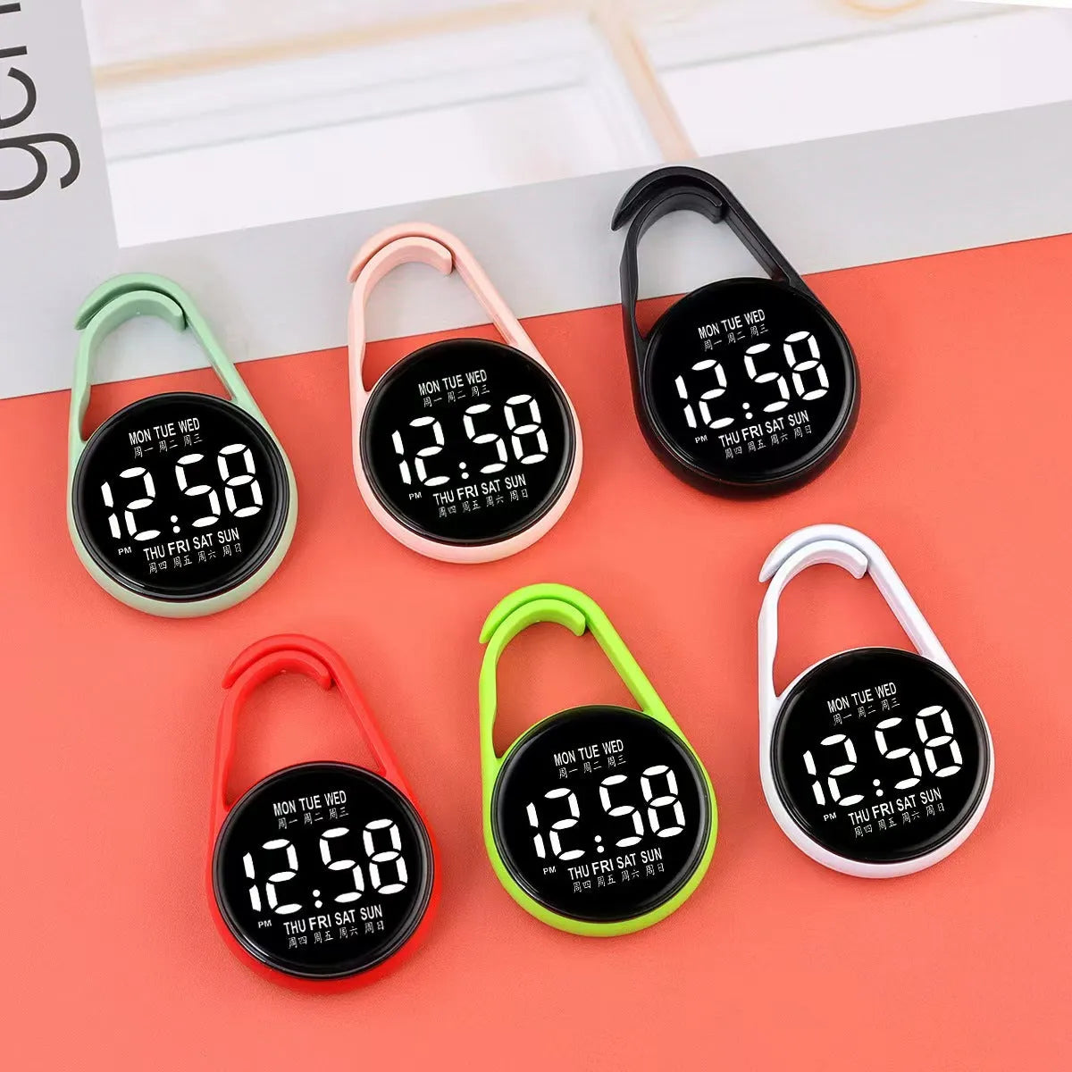 LED luminous electronic watch with waterproof feature and plastic strap in multiple colour options