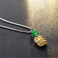 Geometric pineapple diamond necklace in silver-plated metal with copper white gold finish