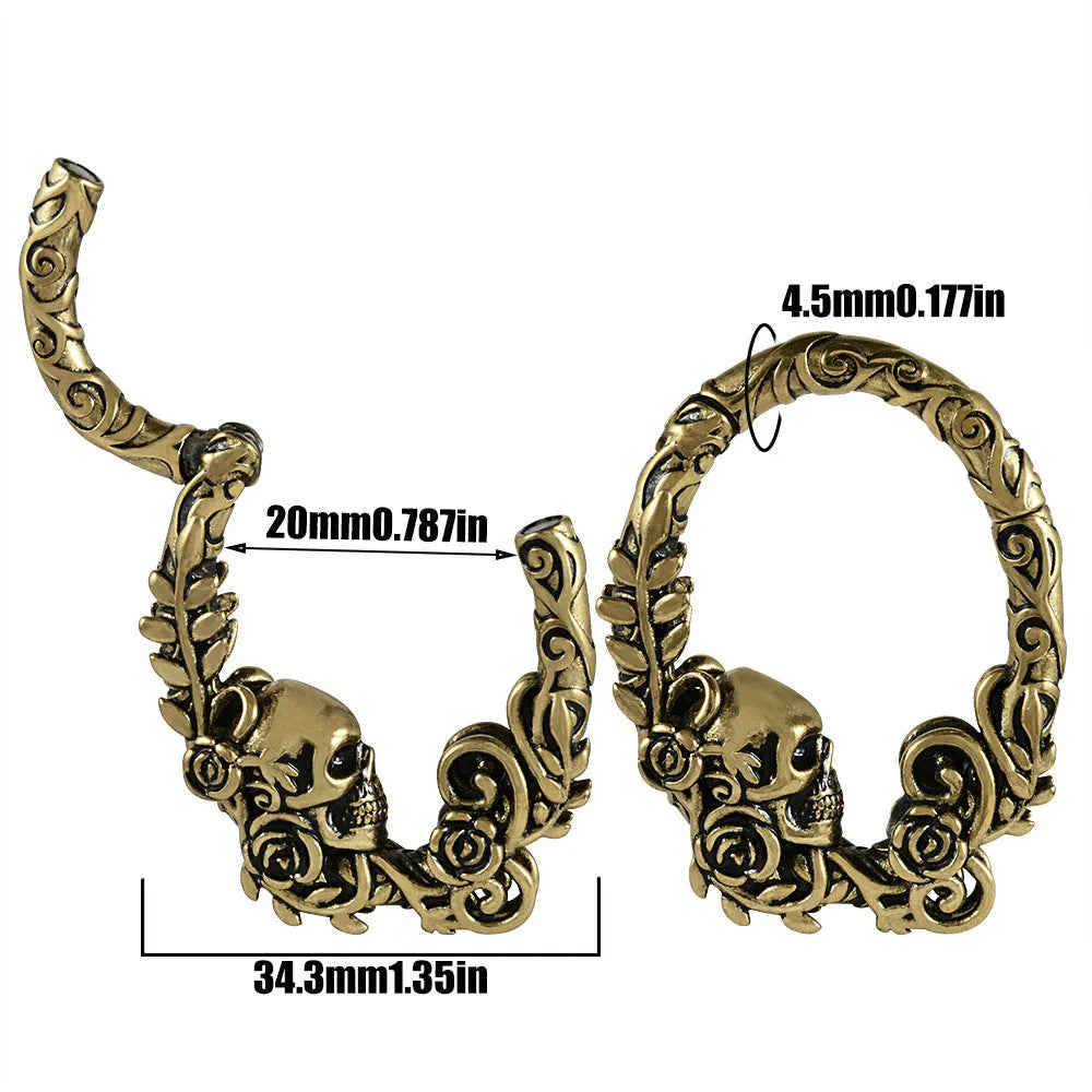 Stainless steel fashion earrings with totem pattern design in electroplated colours