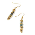 Titanium steel geometric dangle earrings with European American retro design