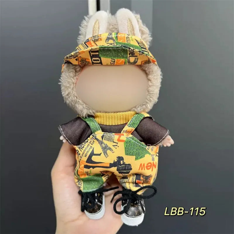 Plastic doll costume for a 17cm tall vinyl fashion figurine on a white background.
