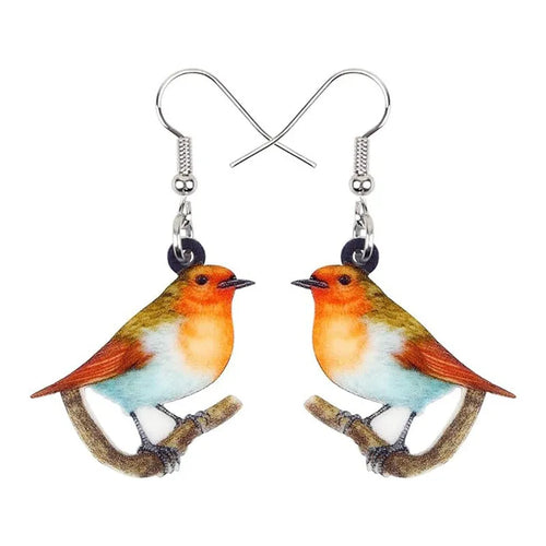 Blue Titmouse geometric acrylic pendant earrings with snake design elements in two colour options.