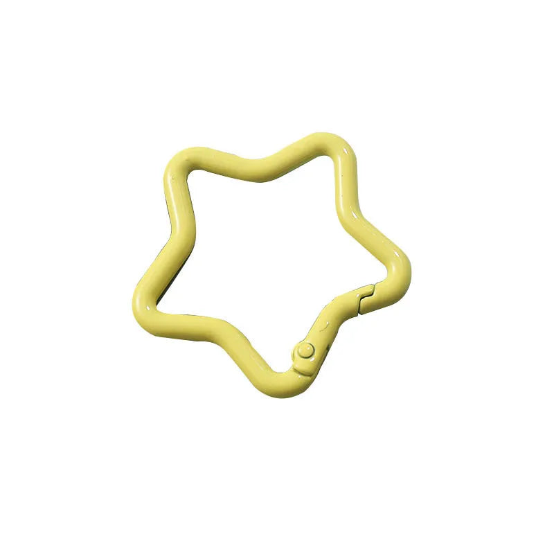 Zinc alloy five-pointed star keychain in various colours for backpack decoration