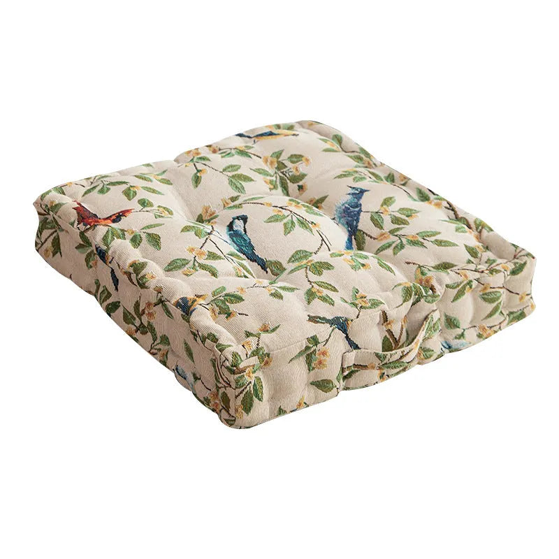 American dining chair back cushion 40×40×8cm thick with plant pattern