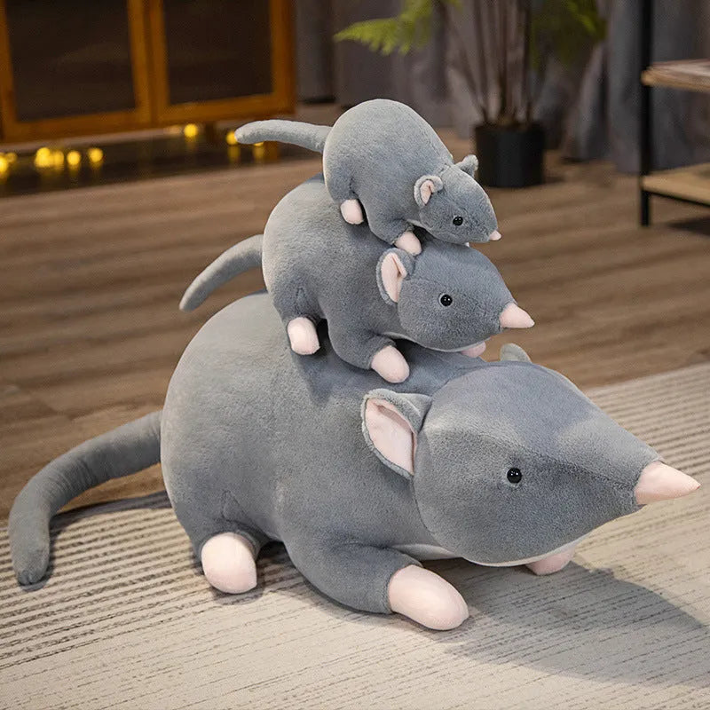 Cartoon mouse doll plush toy in three sizes: 32cm, 50cm, and 100cm.