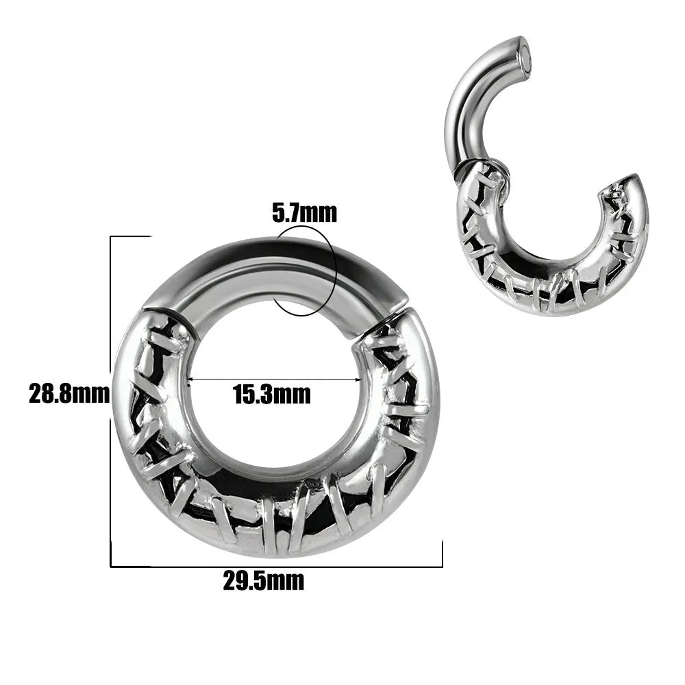 Stainless steel fashion earrings with totem pattern design in electroplated colours