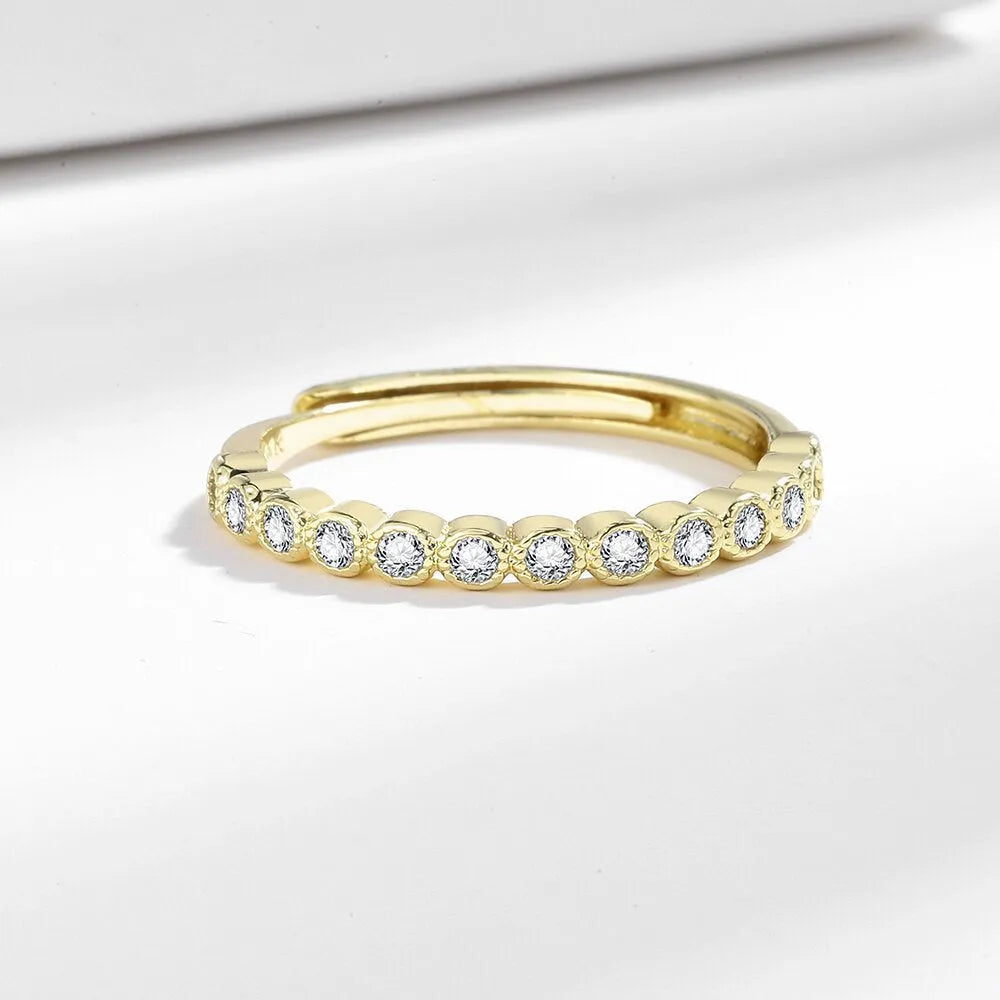 Geometric open mouth ring with diamond tail design in gold colour options