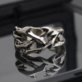 Adjustable copper ring with geometric thorn flower design in J2150 colour