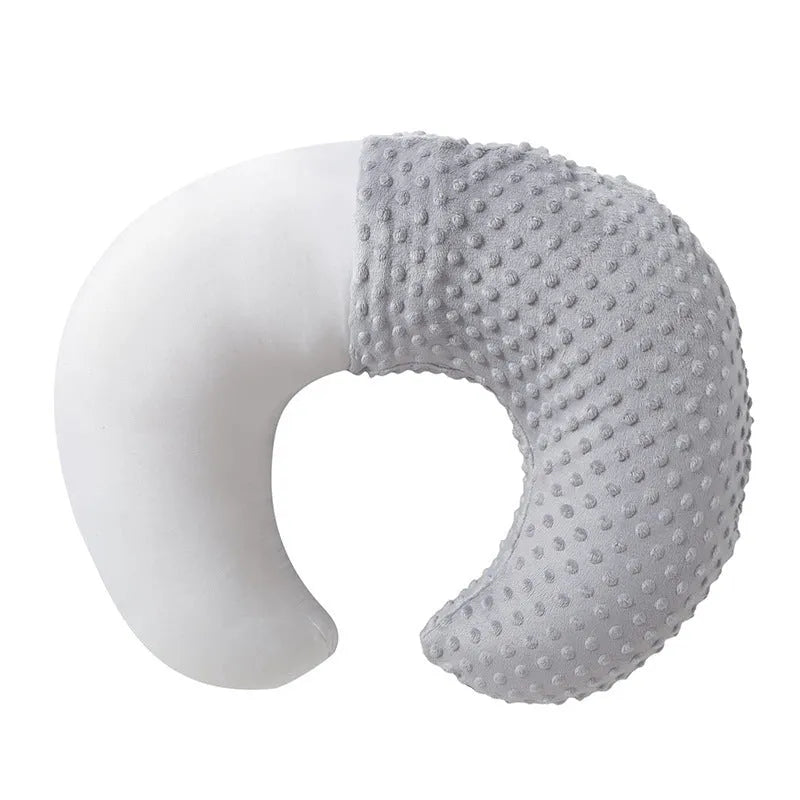 Nursing pillow in pink, yellow, grey or light blue colour with polyester fibre filling