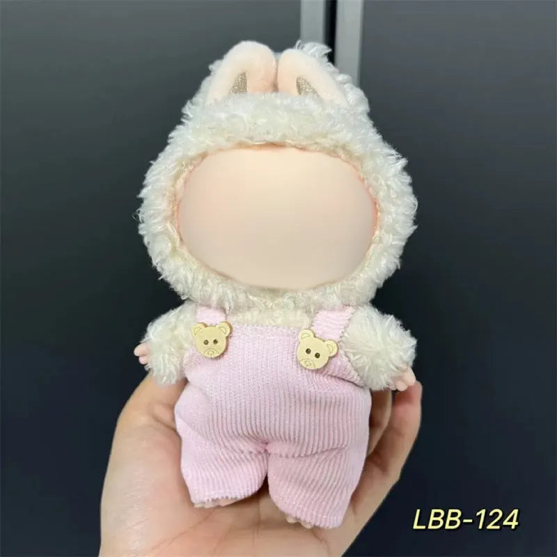 Plastic doll costume for a 17cm tall vinyl fashion figurine on a white background.