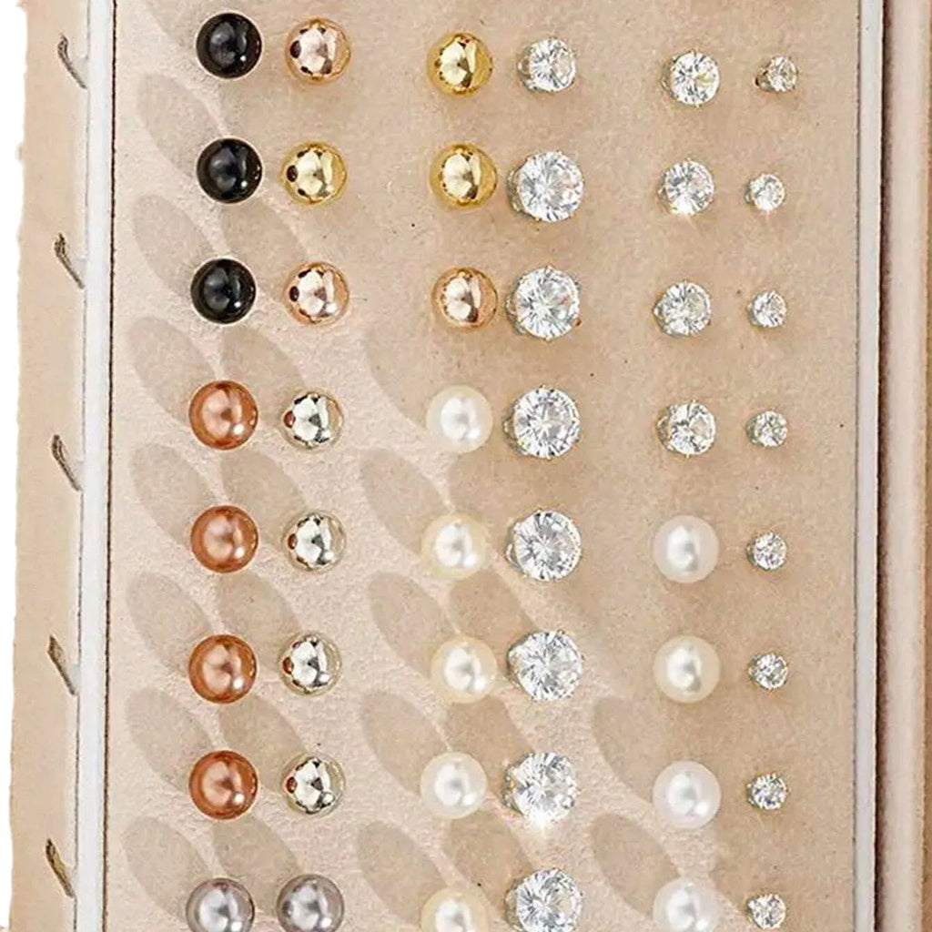 108-piece gold and yellow geometric alloy earrings combination set for women