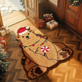 Christmas geometric pattern hallway mat with non-slip backing in multiple size options