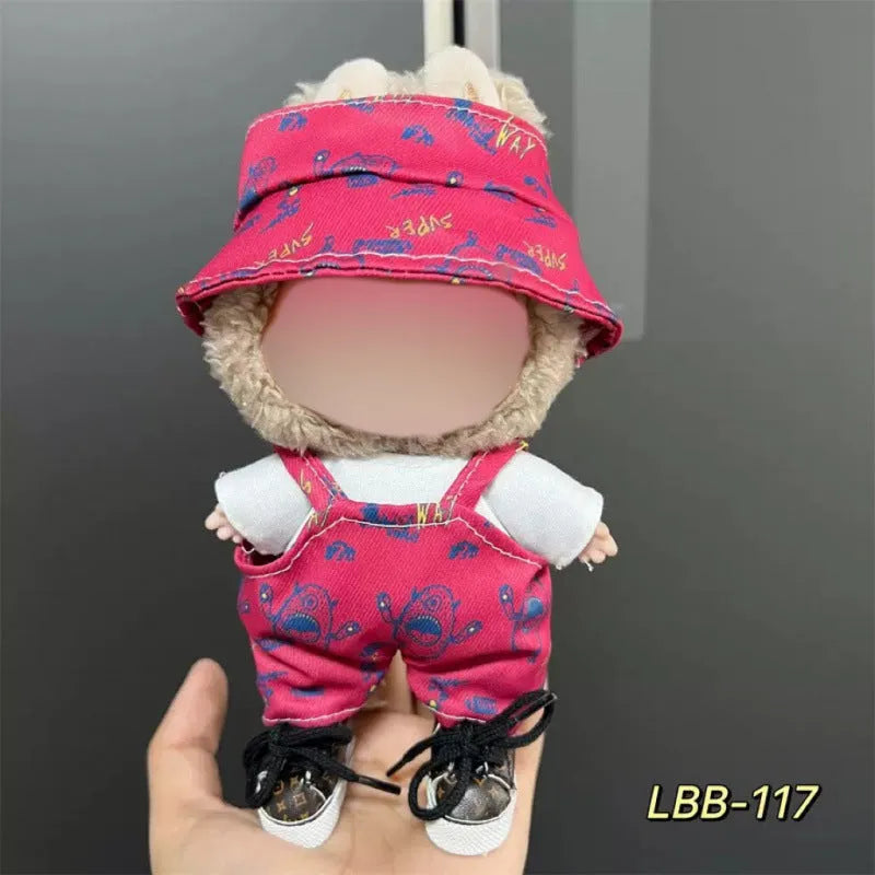 Plastic doll costume for a 17cm tall vinyl fashion figurine on a white background.