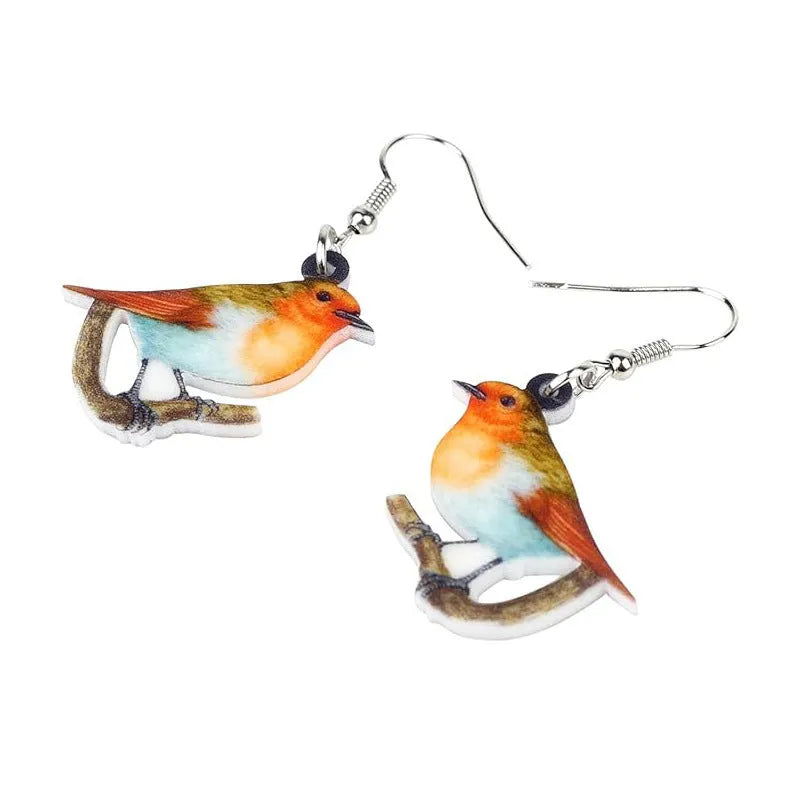 Blue Titmouse geometric acrylic pendant earrings with snake design elements in two colour options.