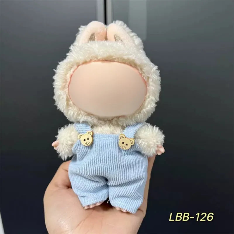 Plastic doll costume for a 17cm tall vinyl fashion figurine on a white background.