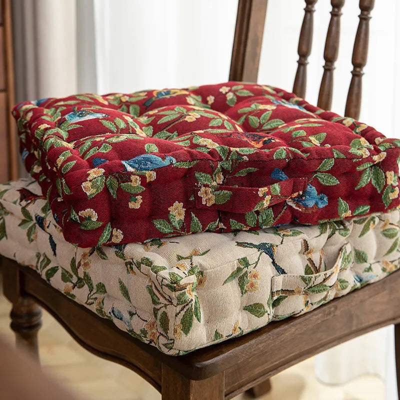 American dining chair back cushion 40×40×8cm thick with plant pattern