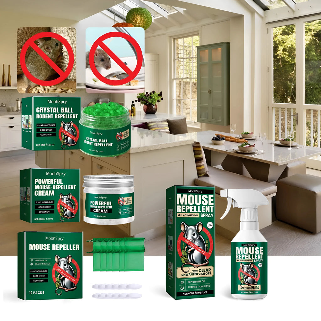 60ml bottle of natural rat repellent spray with clove, peppermint, and camphor oils